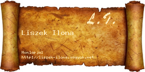 Liszek Ilona névjegykártya